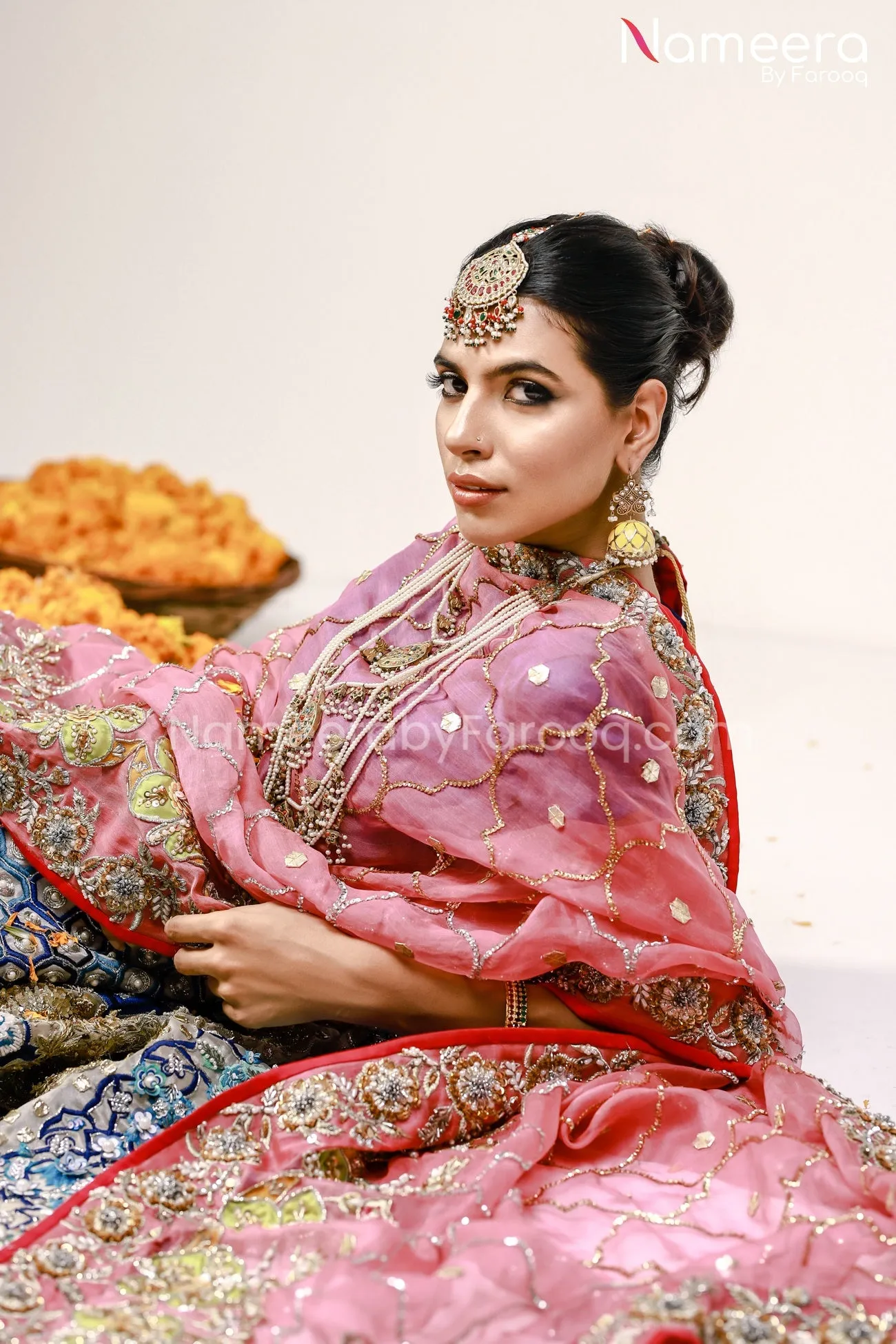 Pakistani Mehndi Lehenga Dress in Royal Blue color #BS24