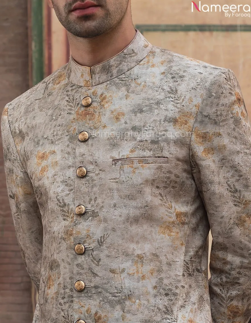 Pakistani Rich Floral Sherwani Suits for Men #GN31