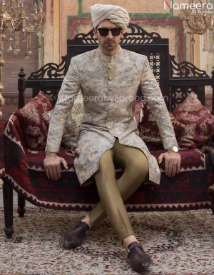 Pakistani Rich Floral Sherwani Suits for Men #GN31