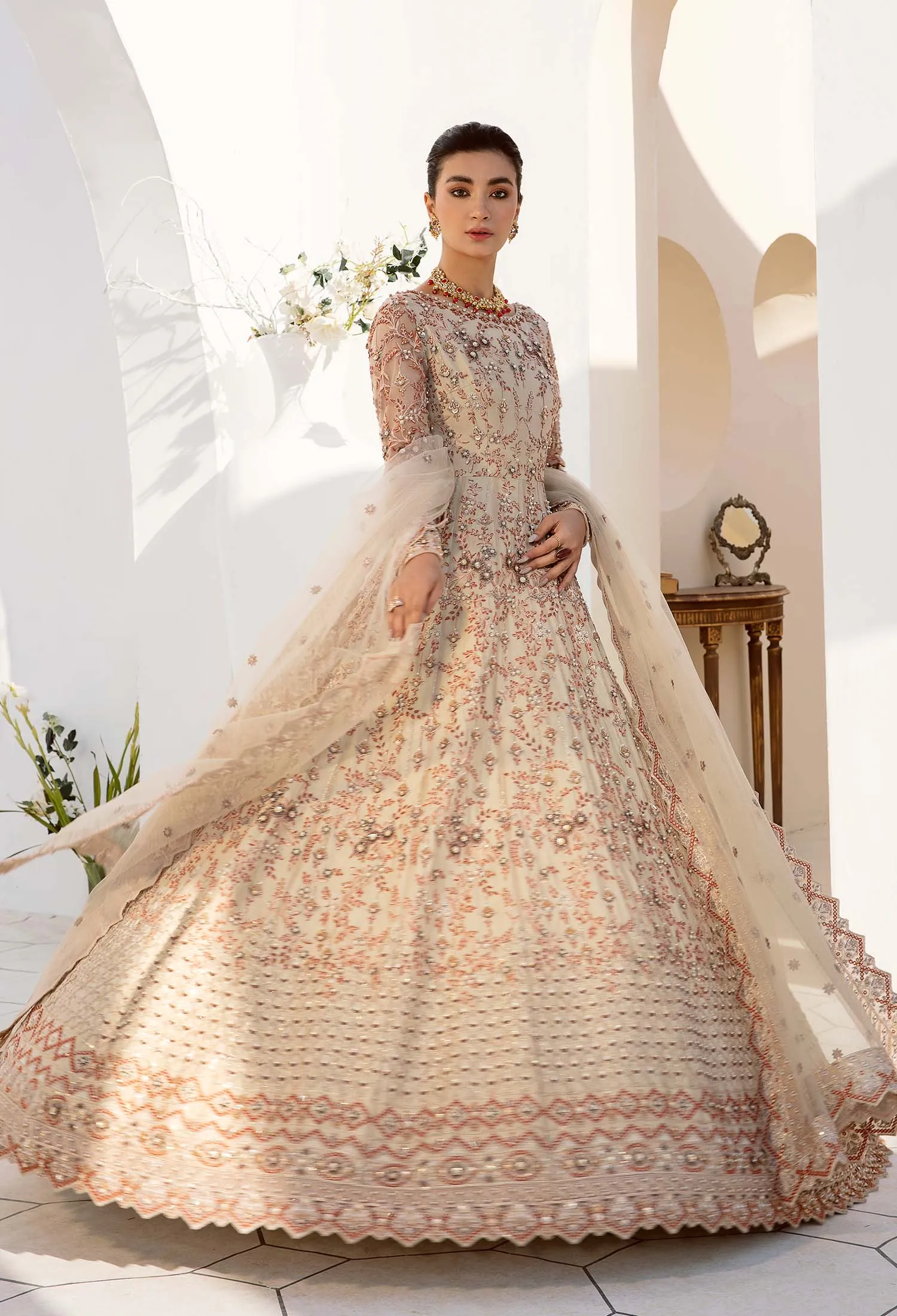 Pakistani Wedding Dress in Embellished Pishwas Style