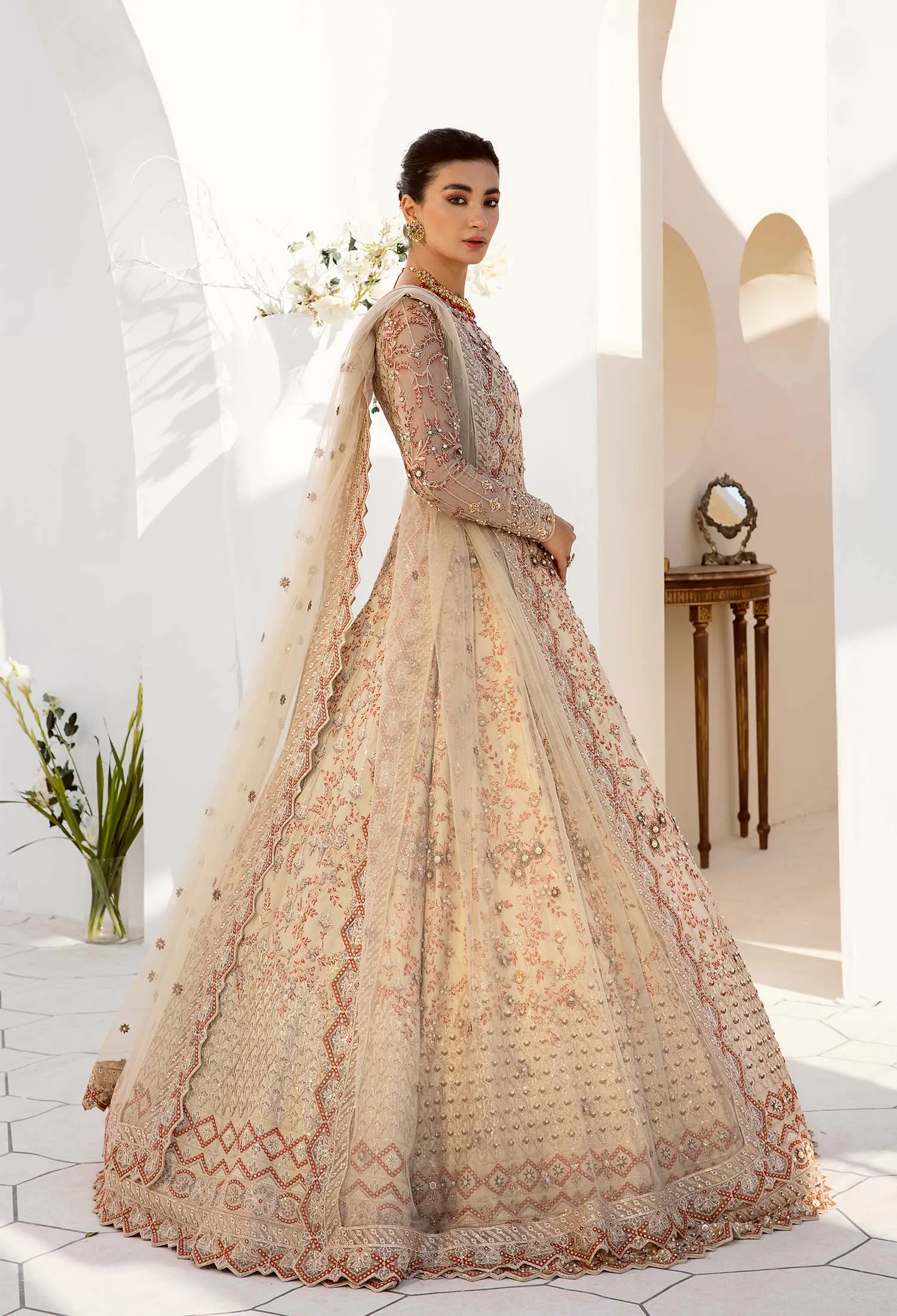 Pakistani Wedding Dress in Embellished Pishwas Style