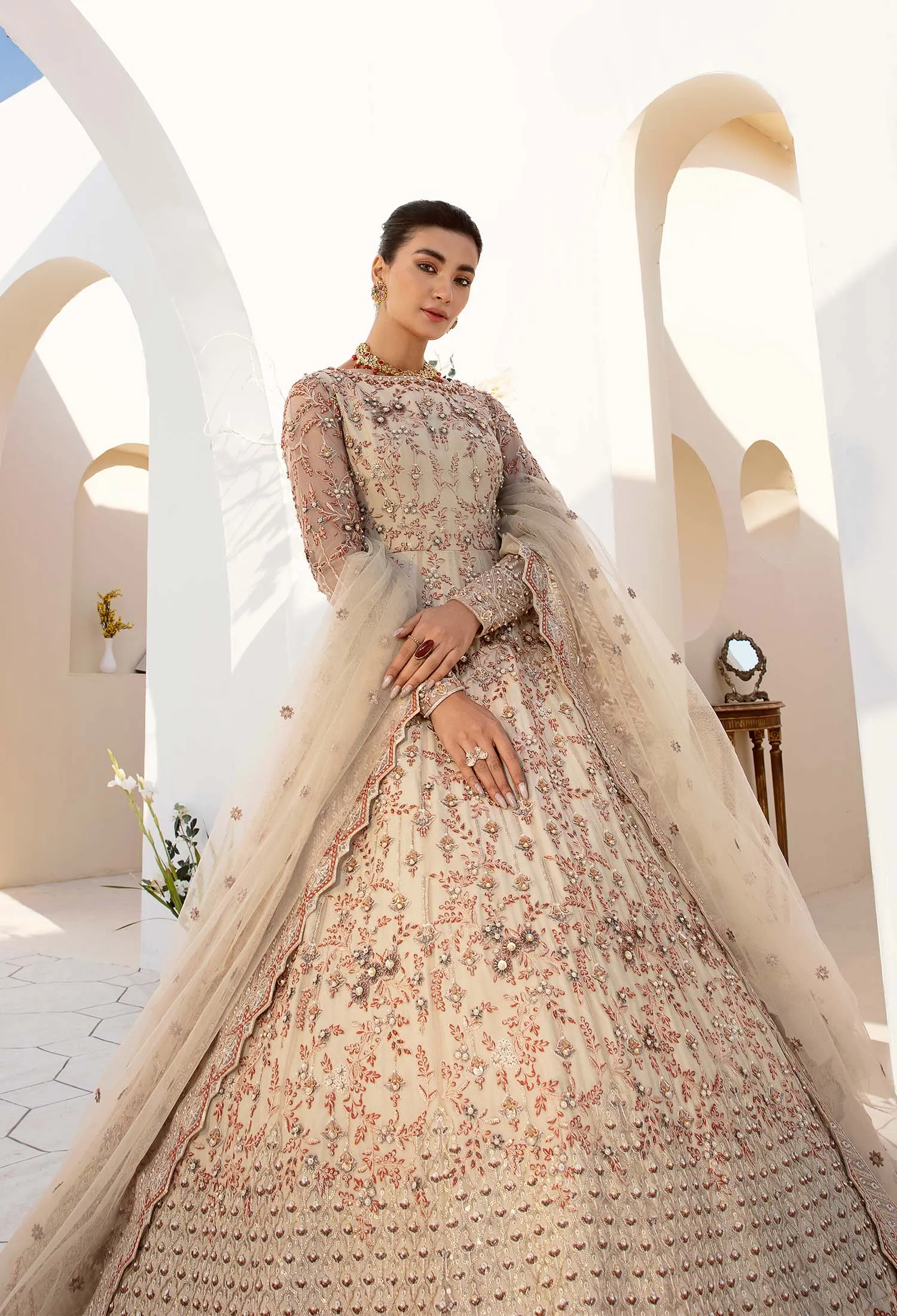 Pakistani Wedding Dress in Embellished Pishwas Style
