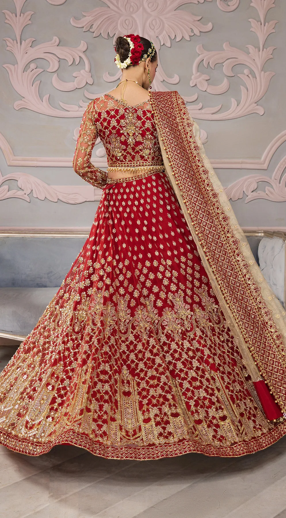 Pakistani Wedding Red Bridal Lehenga for Pakistani Bridal Wear