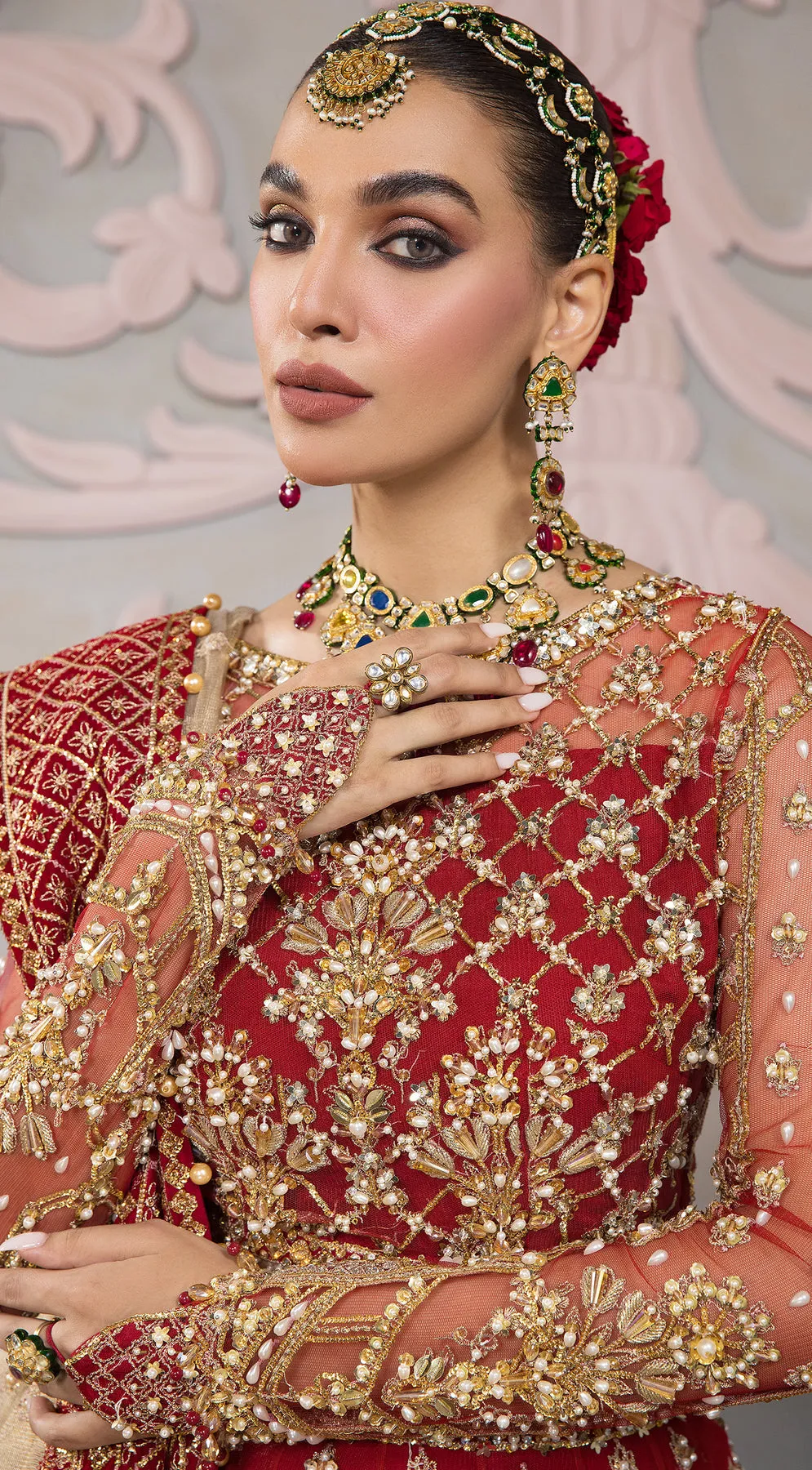 Pakistani Wedding Red Bridal Lehenga for Pakistani Bridal Wear
