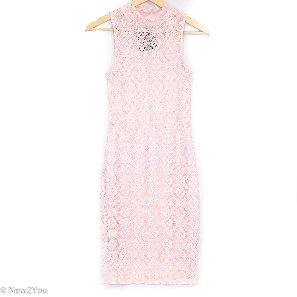 Pastel Pink Lace Halter Dress (Coco Avante)