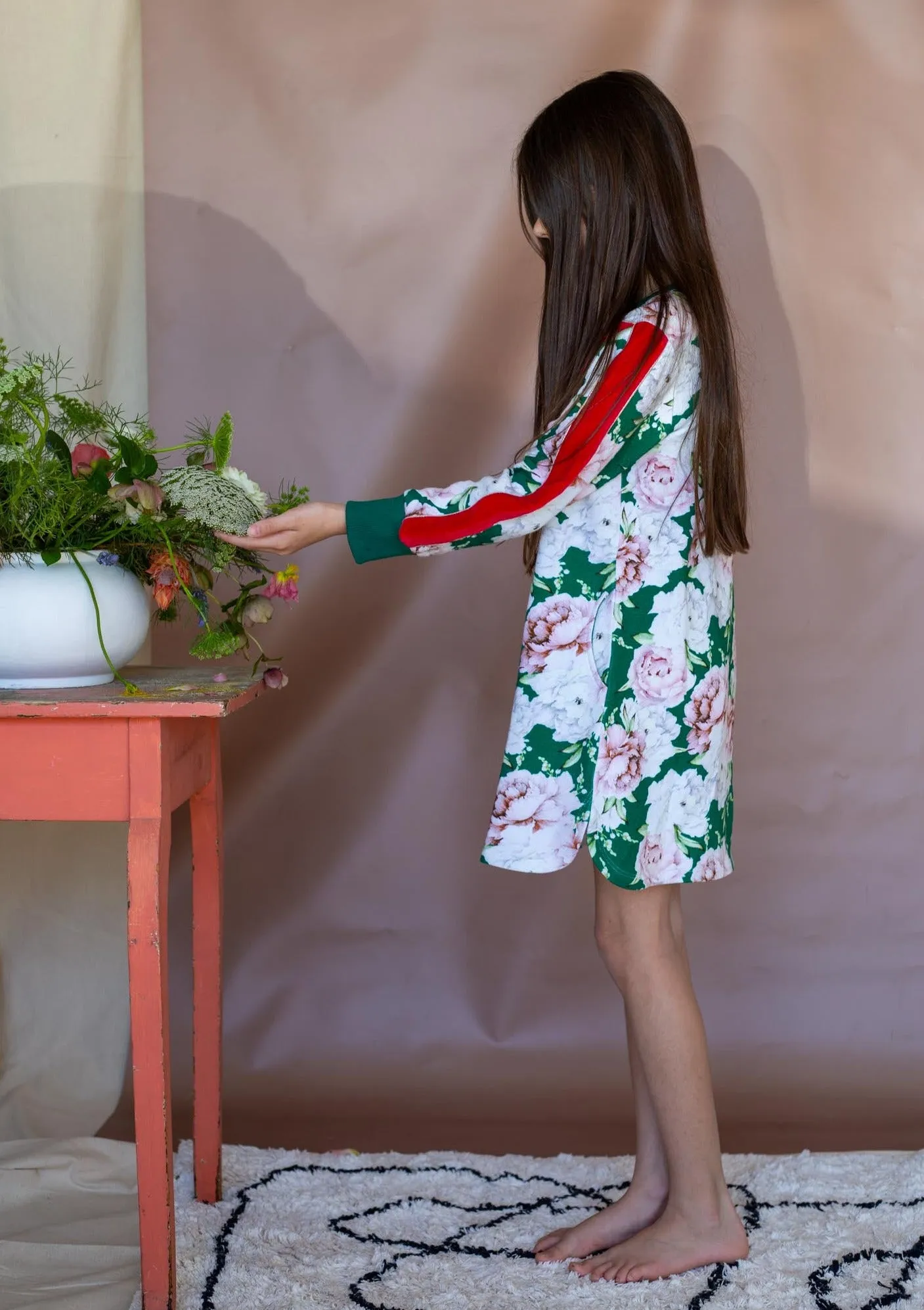 Peppa Dress - Basil Bloom