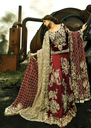 Persimmon Lehenga Pakistani Bridal Dresses # B2061
