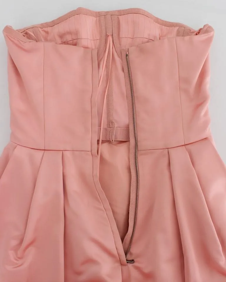 Pink Silk Ball Gown Full Length Dress