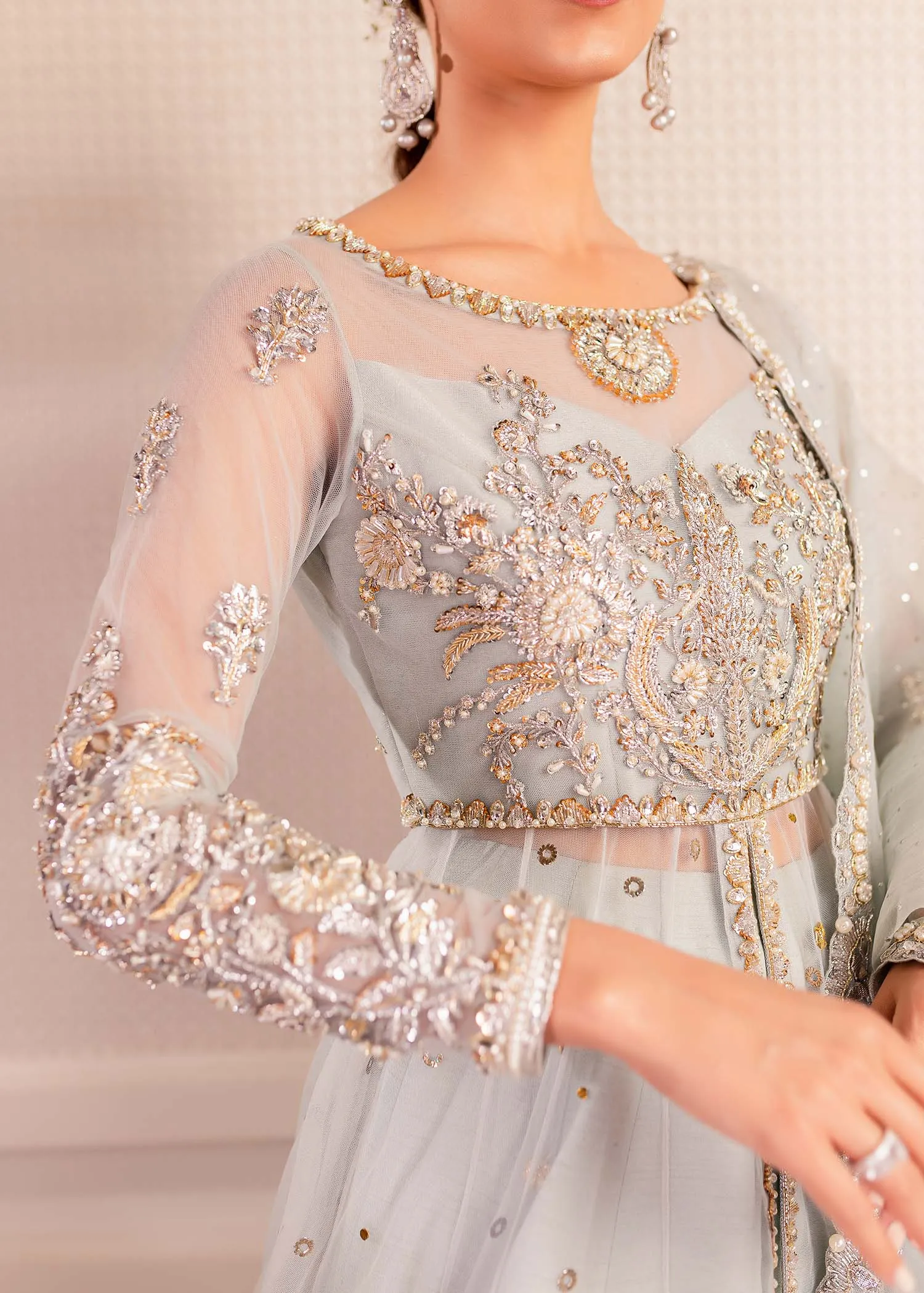 Pishwas Frock with Wedding Lehenga and Dupatta Dress