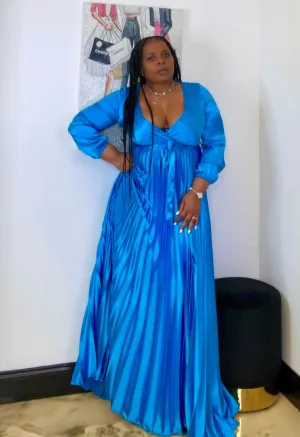 Pleated Dress - Blue