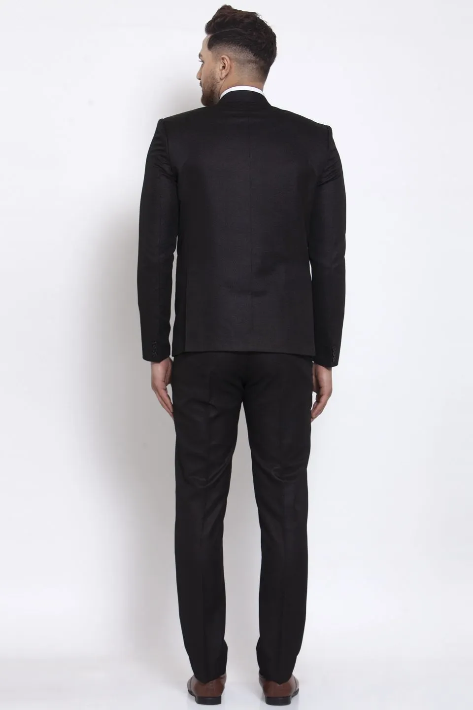 Poly Blend Black Two Piece Suit