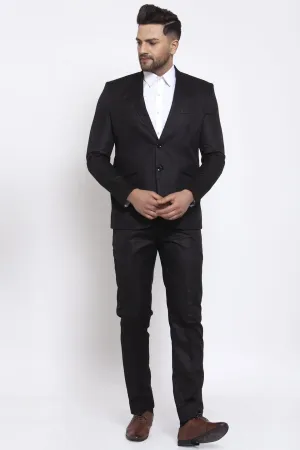 Poly Blend Black Two Piece Suit