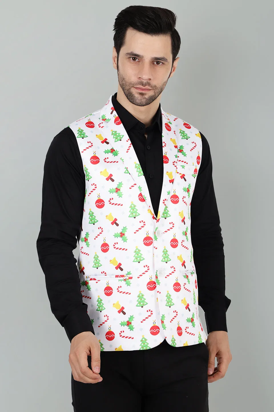 Polyester Cotton Christmas White Jacket Vest Waistcoat