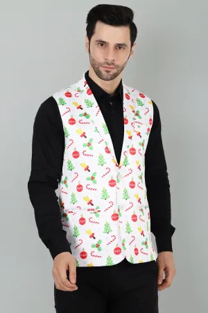 Polyester Cotton Christmas White Jacket Vest Waistcoat