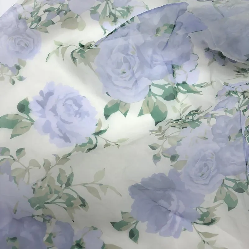 Print Floral Prom Dress Long Train Fancy Photo Shoots Gown Silk Soft Organza Maxi Dress YW231108