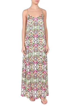 Printed Silk Satin Sun Dress
