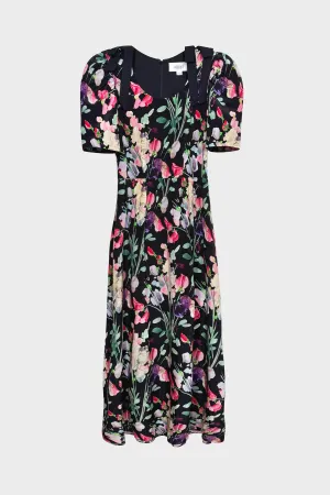 Puff Sleeve Midi Dress