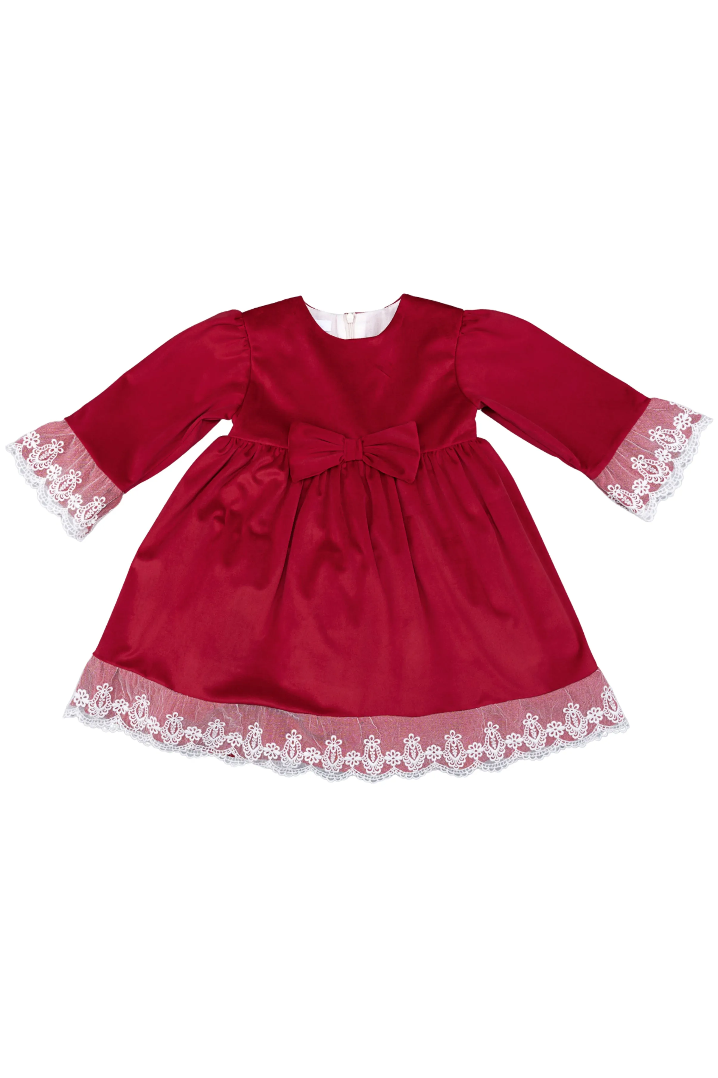"Elizabeth" Red Velvet Dress