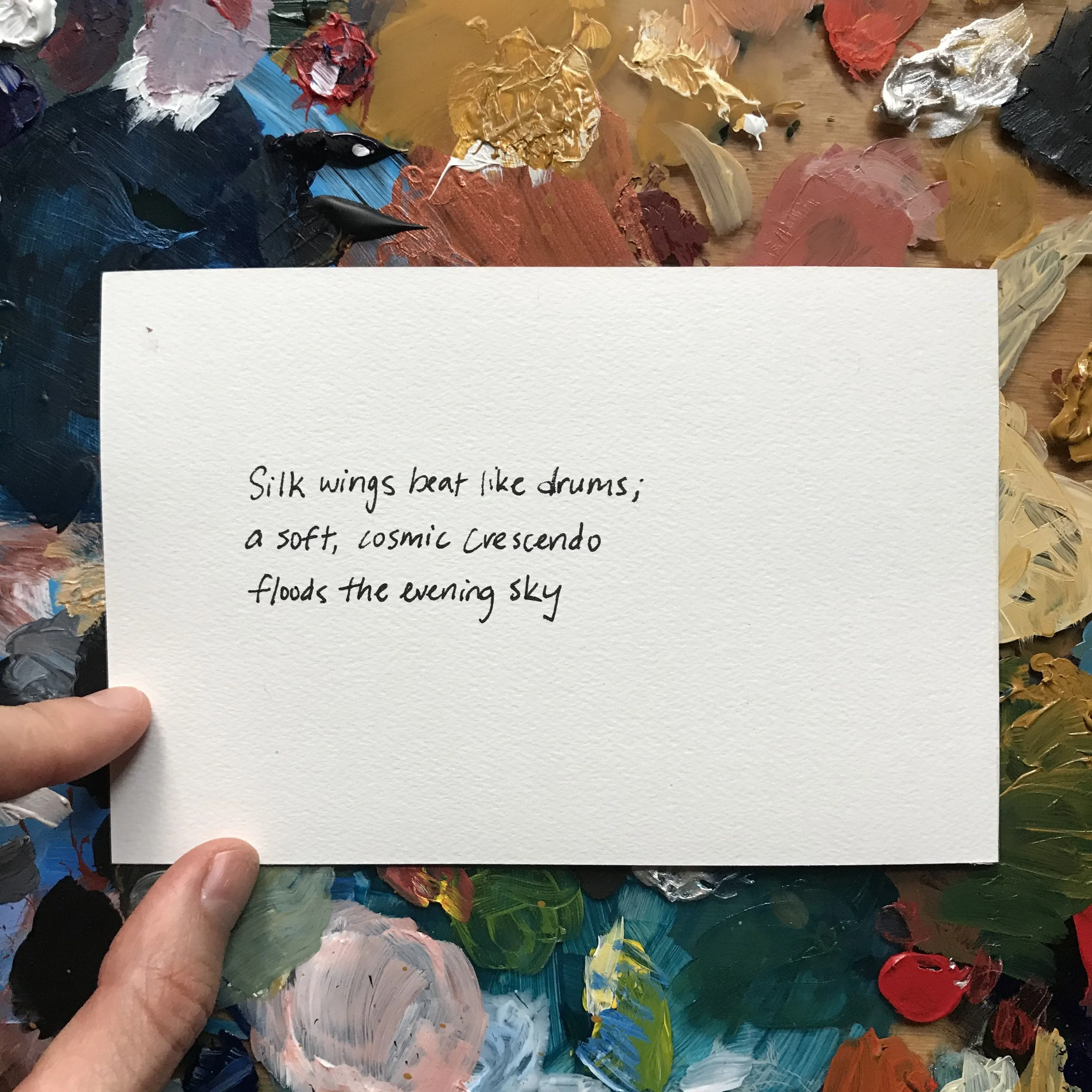 "Silk Wings" Butterfly Painting Poetry Postcard 4x6