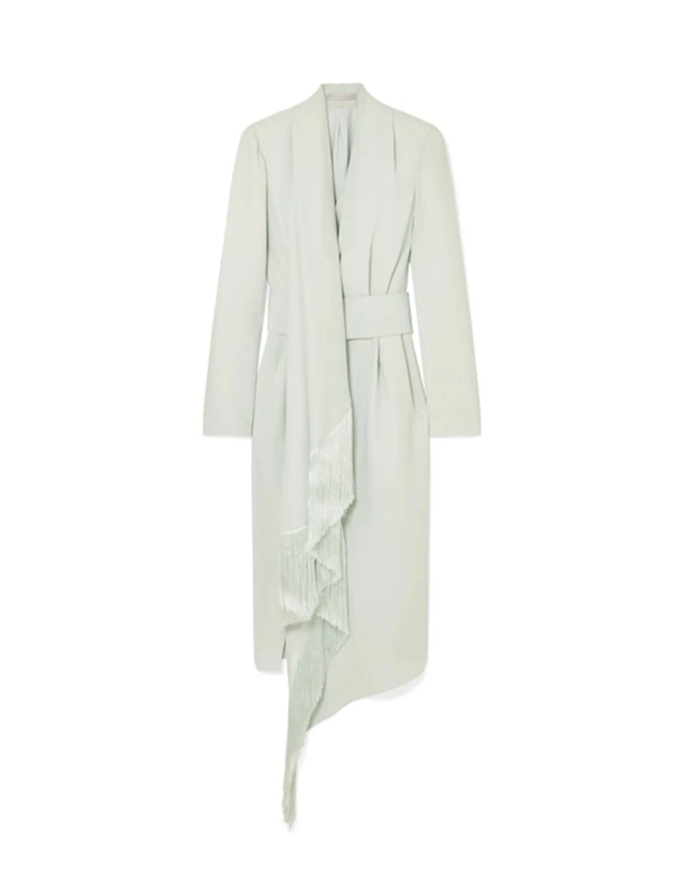 Ralph & Russo NWT Mint Fringed Silk-Crepe Midi Dress IT46/US 10 rt. $6,470