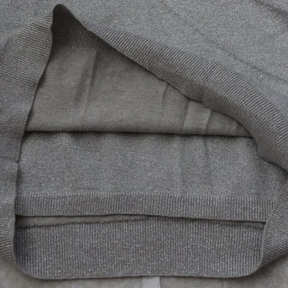 Ralph Lauren Metallic Sweater L V Neck Pullover Long Sleeve Silk Cotton New