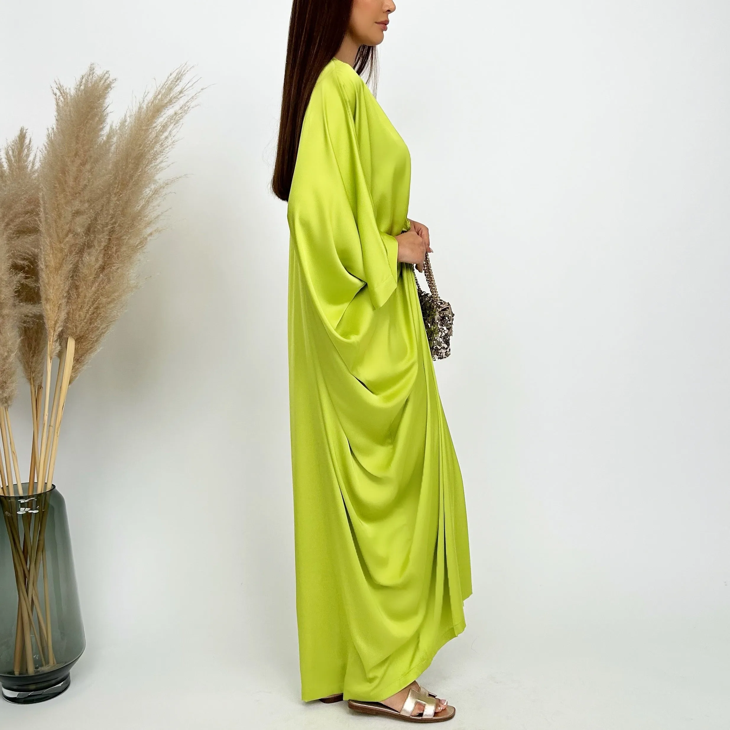 RAM24 JAMILA LIME  KNOT KAFTAN