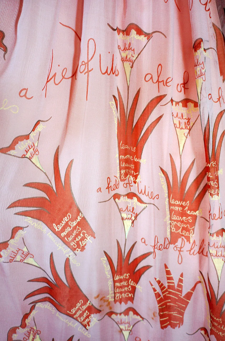 Rare 1974 Zandra Rhodes Lillies Dress