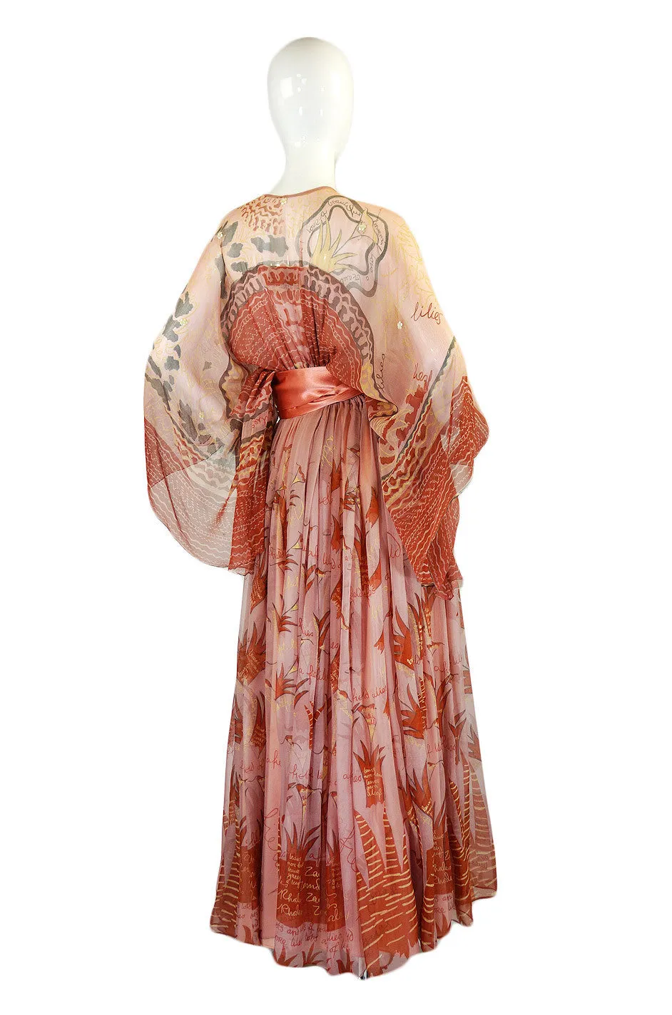 Rare 1974 Zandra Rhodes Lillies Dress
