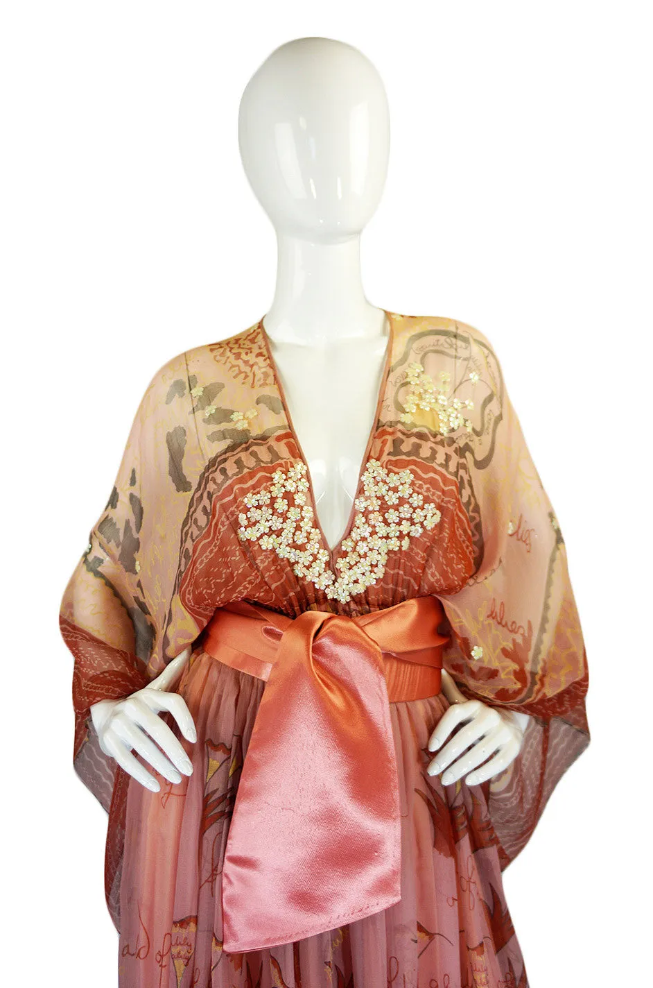 Rare 1974 Zandra Rhodes Lillies Dress