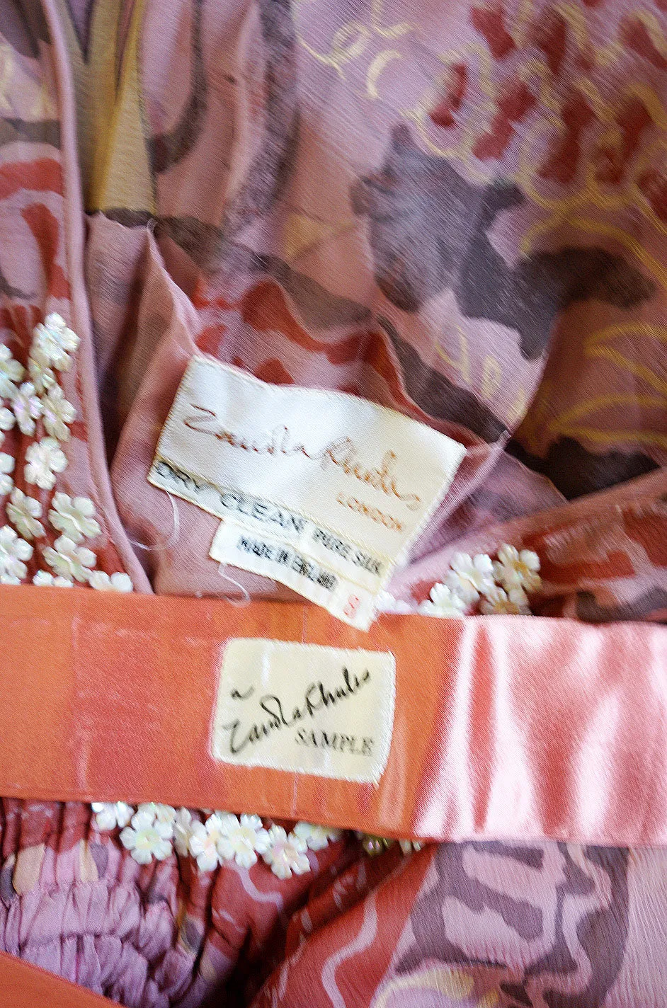 Rare 1974 Zandra Rhodes Lillies Dress
