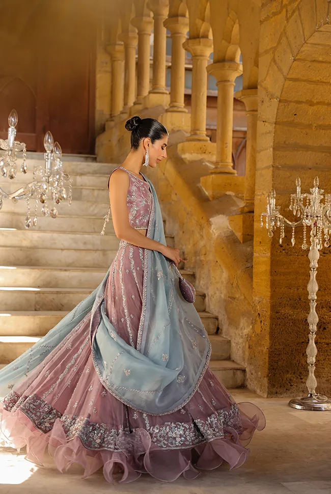 Raw Silk Lehenga Choli and Dupatta Indian Wedding Dress