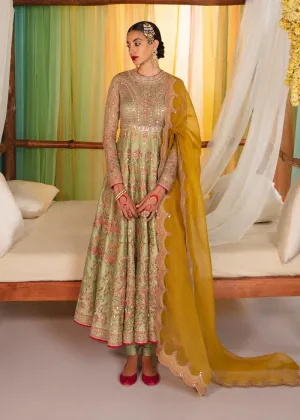Raw Silk Sea Green Anarkali Frock Indian Wedding Dresses
