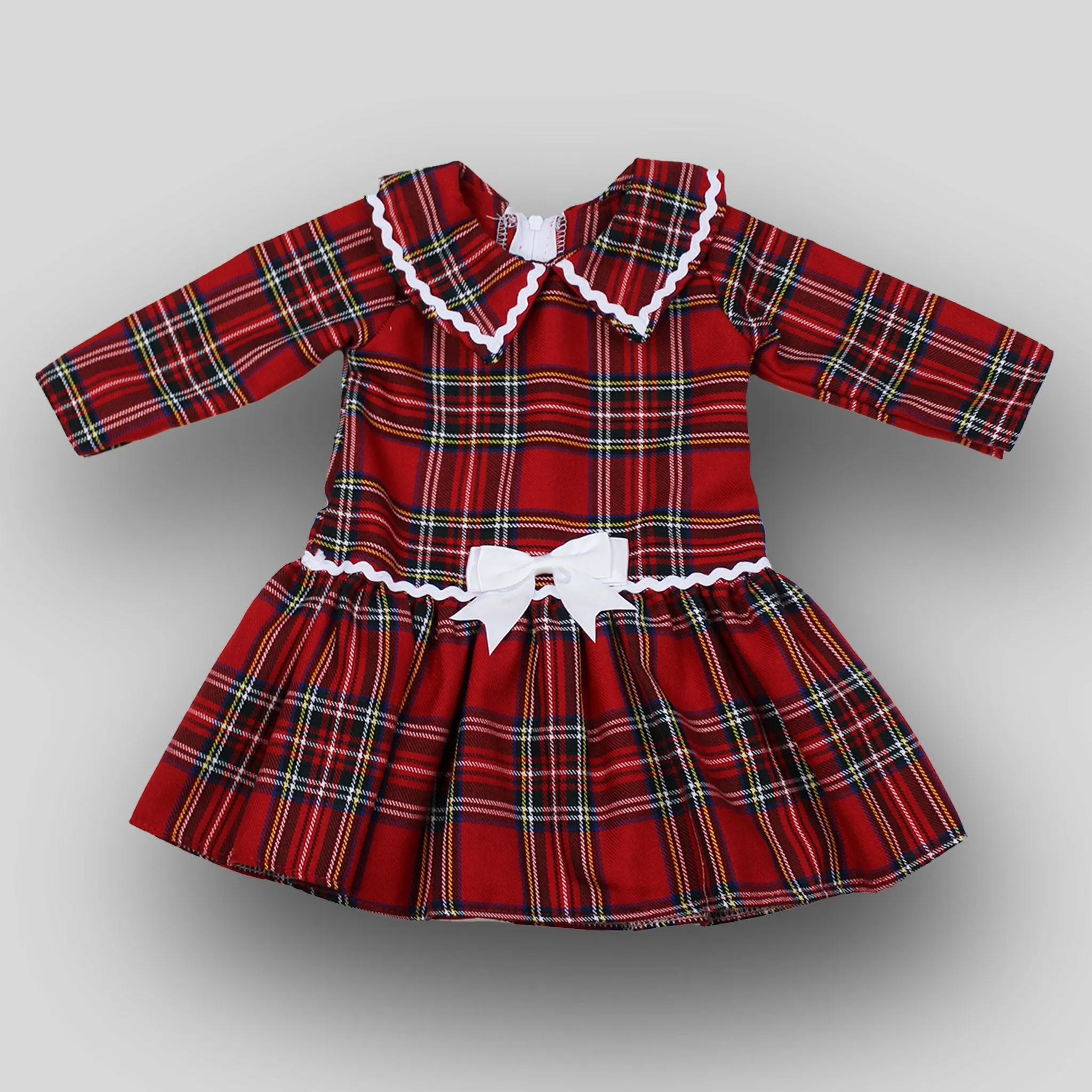 Red Tartan Dress with Long Sleeves