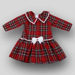 Red Tartan Dress with Long Sleeves