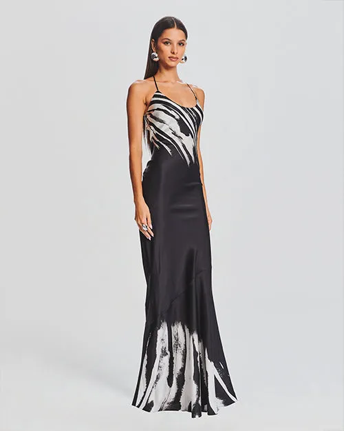 RETROFETE | Cami Silk Dress | Zebra Ink Ombre