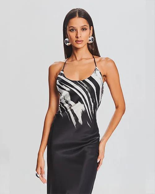 RETROFETE | Cami Silk Dress | Zebra Ink Ombre
