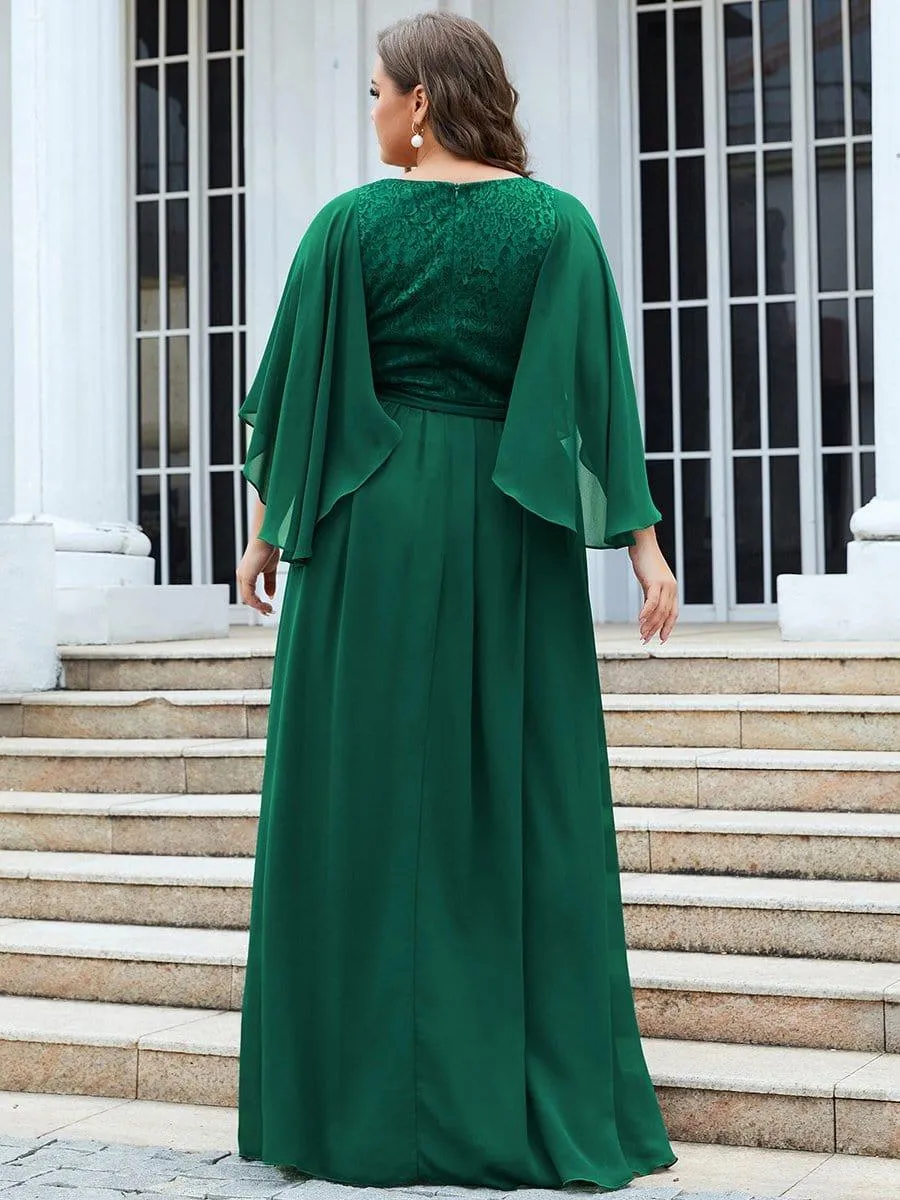 Robe de soirée élégante en mousseline de soie à col en V profond(Vente finale)