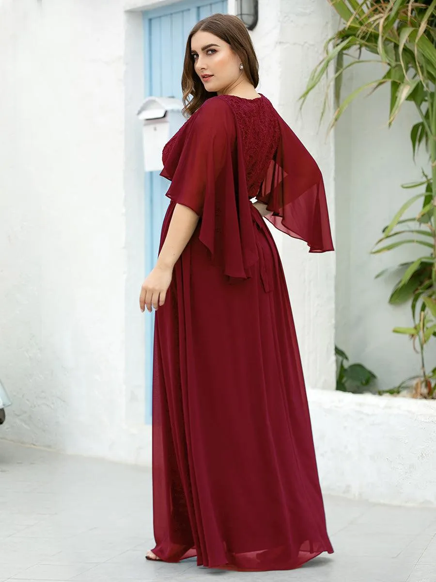 Robe de soirée élégante en mousseline de soie à col en V profond(Vente finale)