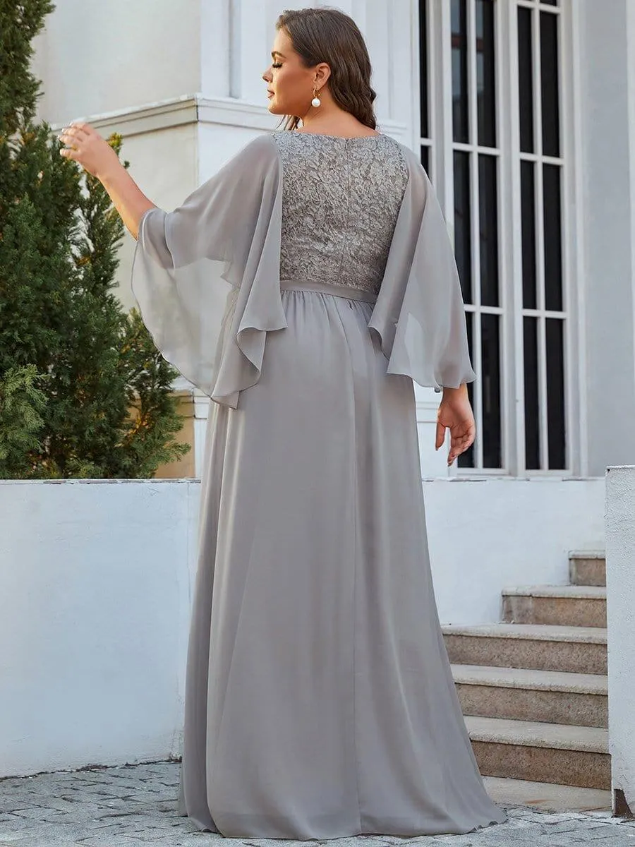 Robe de soirée élégante en mousseline de soie à col en V profond(Vente finale)