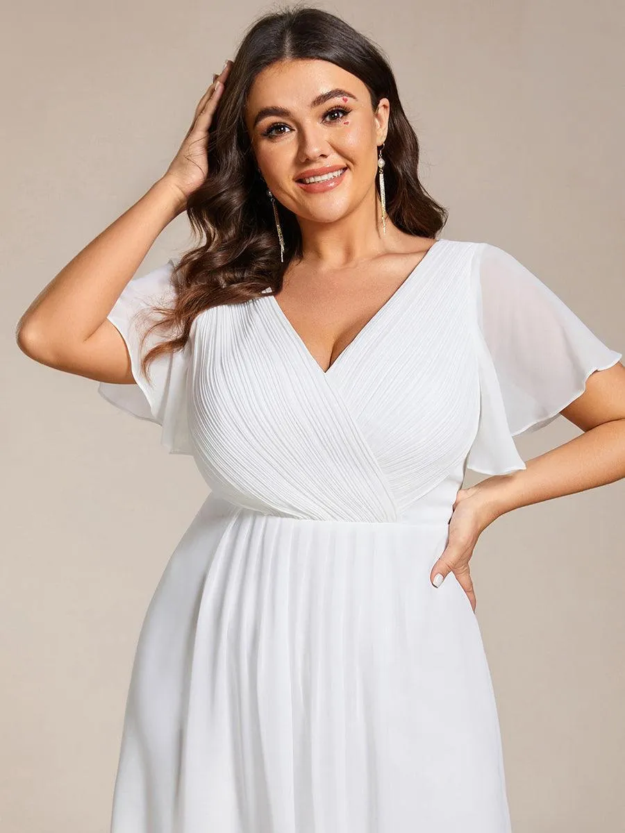 Robe midi de demoiselle d'honneur en mousseline à ourlet haut et bas