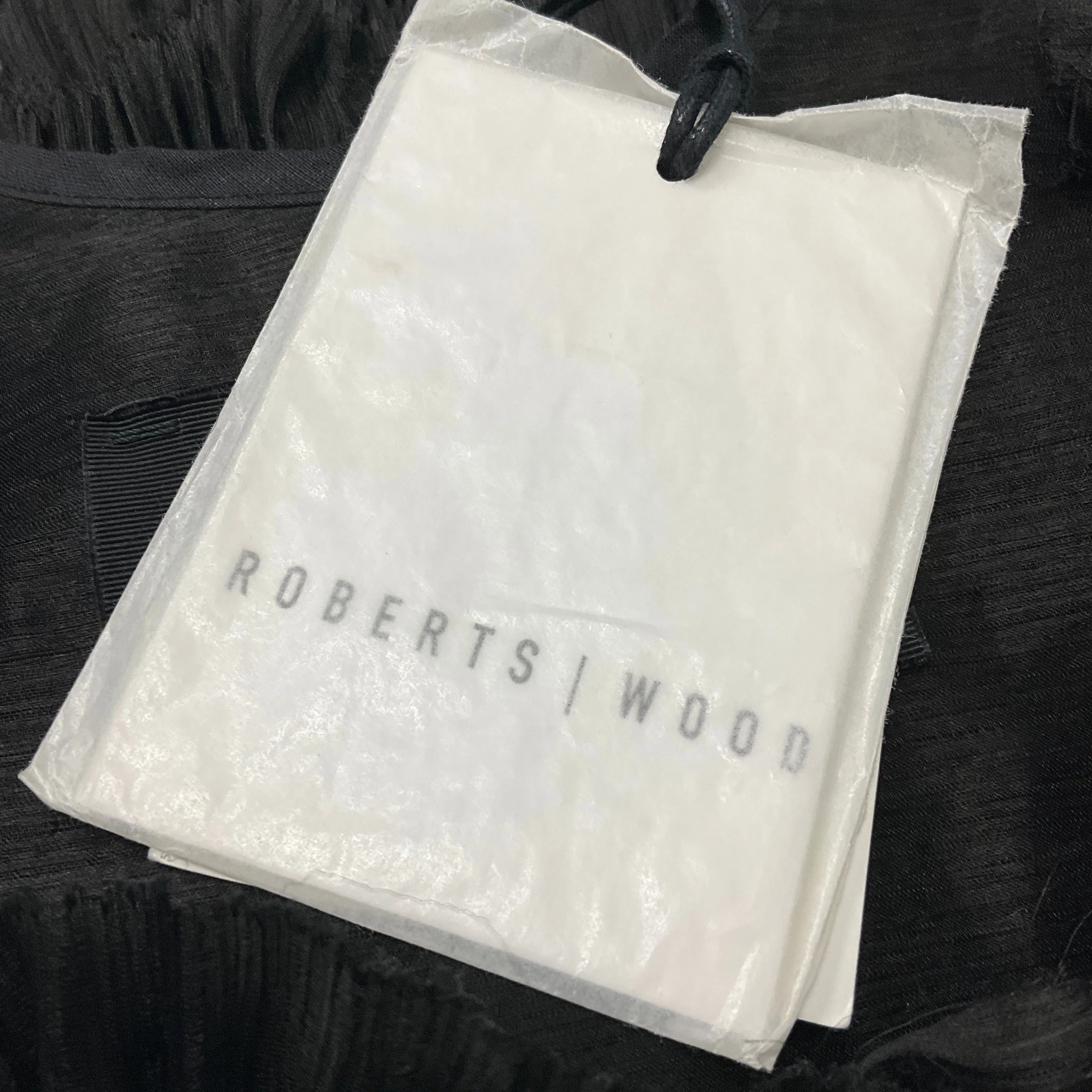 Roberts Wood Black Silk Sheer Hand Linked Circles Silk Ghazar Dress