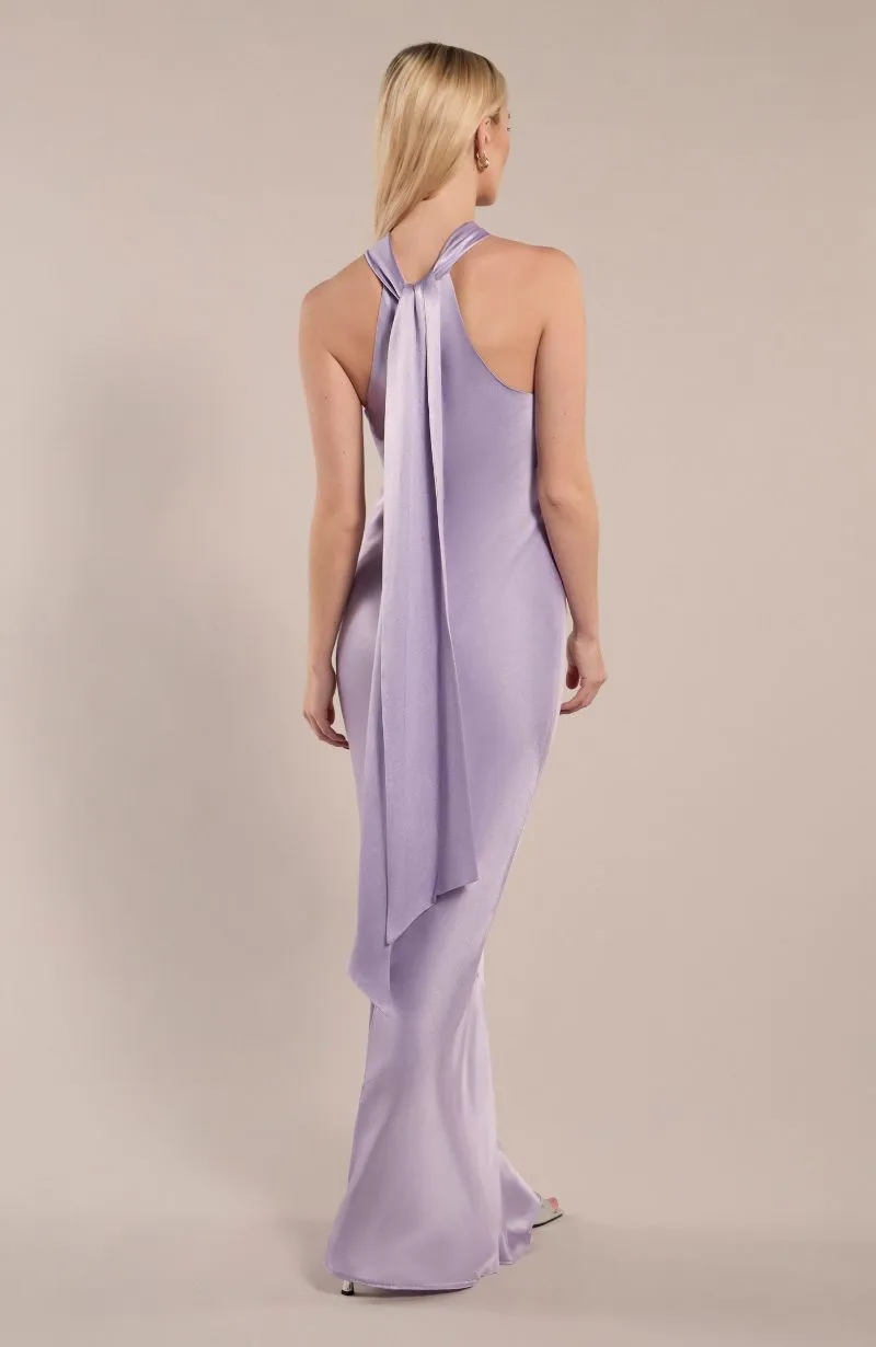 Roma Dress in Lilac Satin