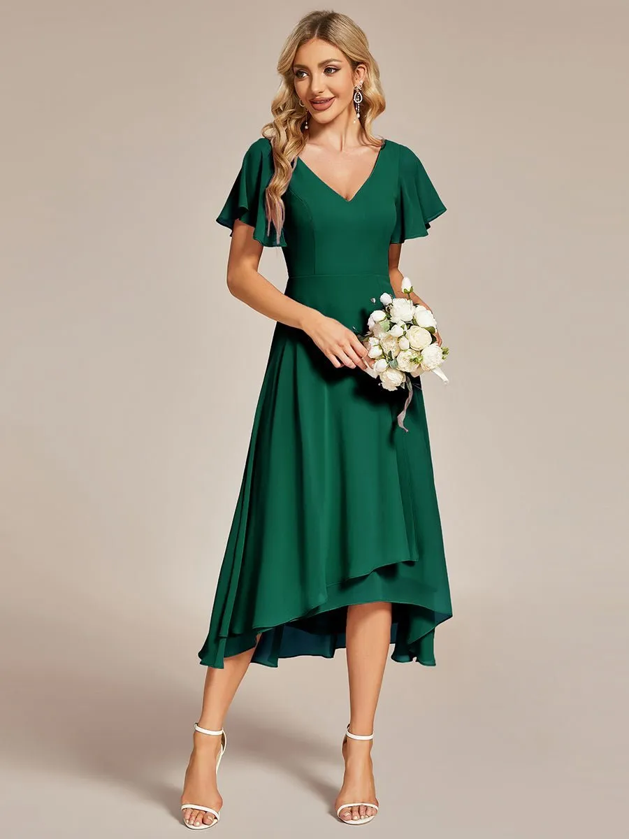 Roycebridal Grace V neck chiffon high how mother of the bride gown