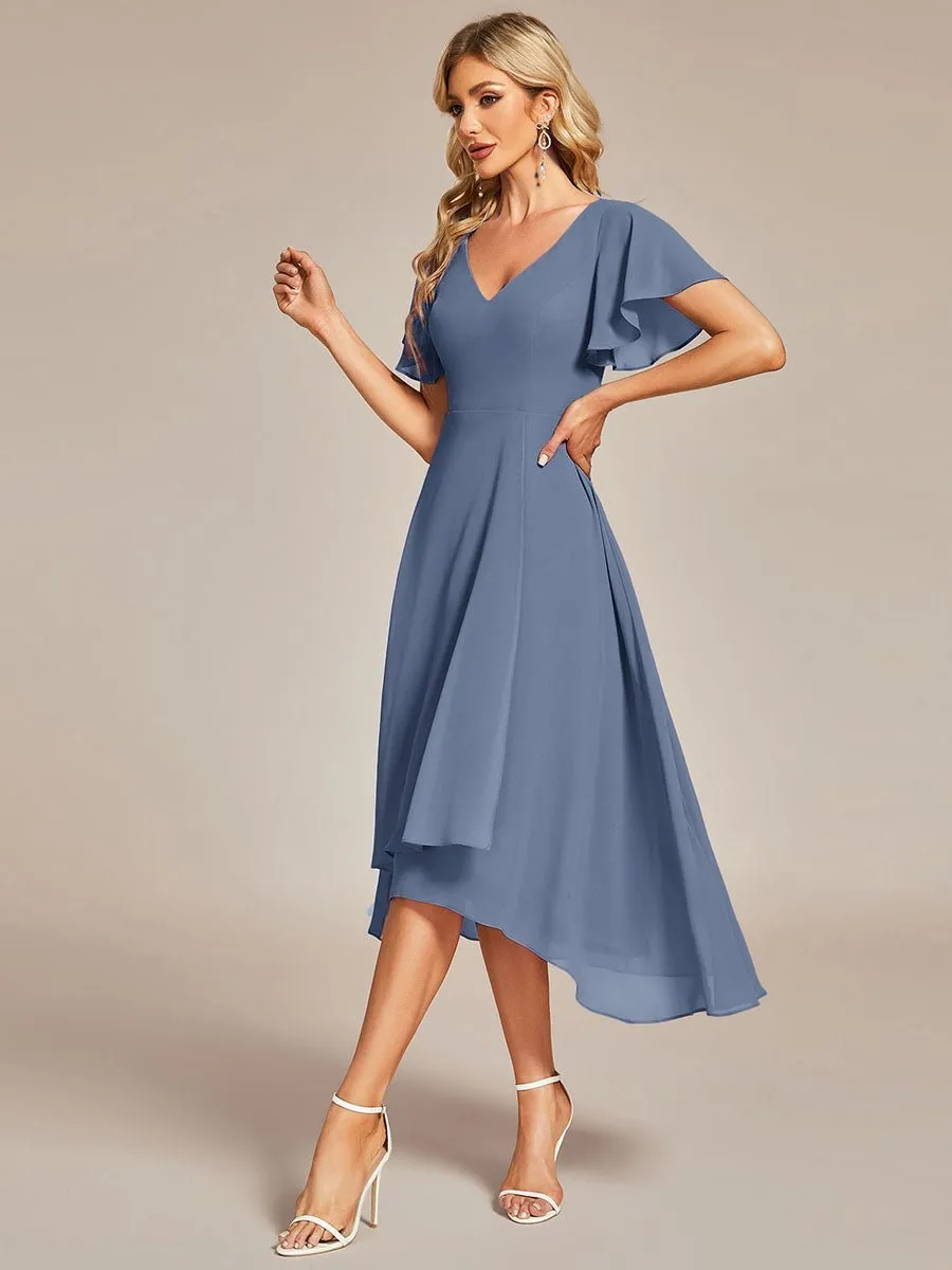 Roycebridal Grace V neck chiffon high how mother of the bride gown