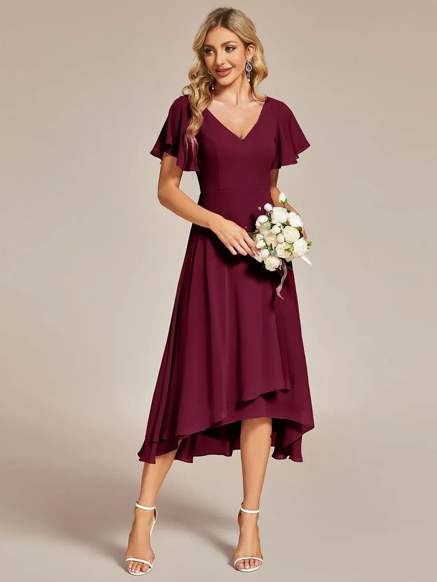 Roycebridal Grace V neck chiffon high how mother of the bride gown