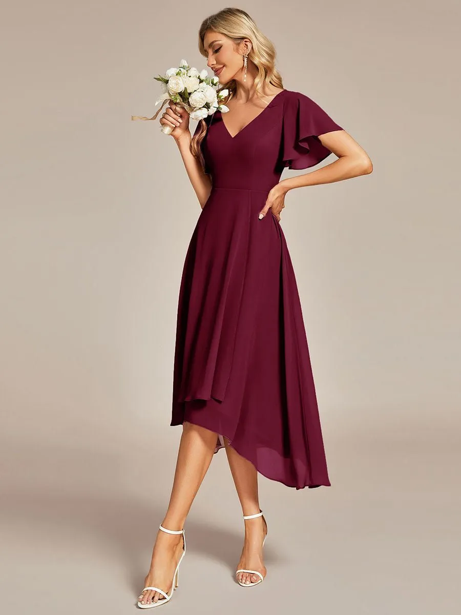 Roycebridal Grace V neck chiffon high how mother of the bride gown