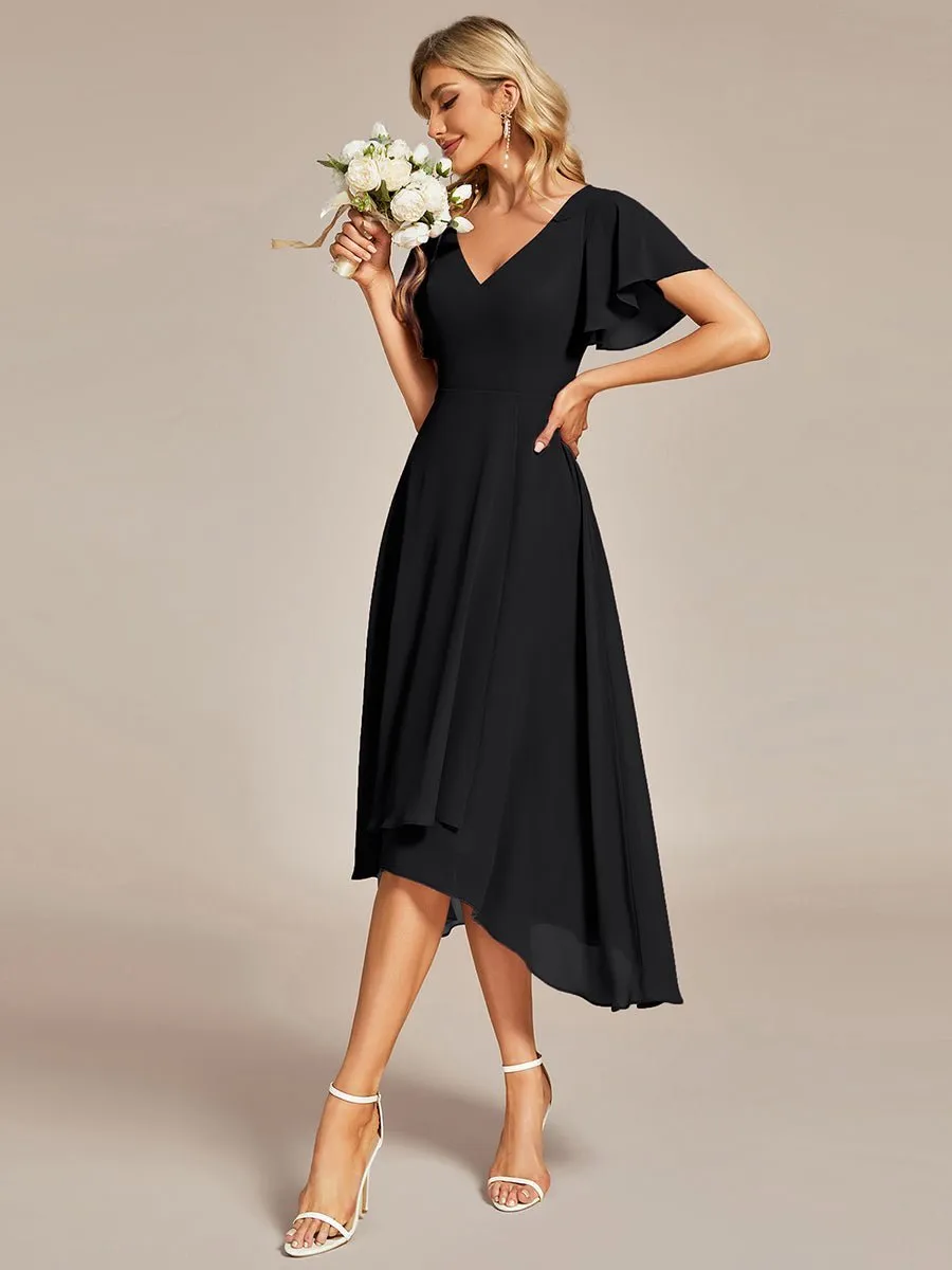 Roycebridal Grace V neck chiffon high how mother of the bride gown