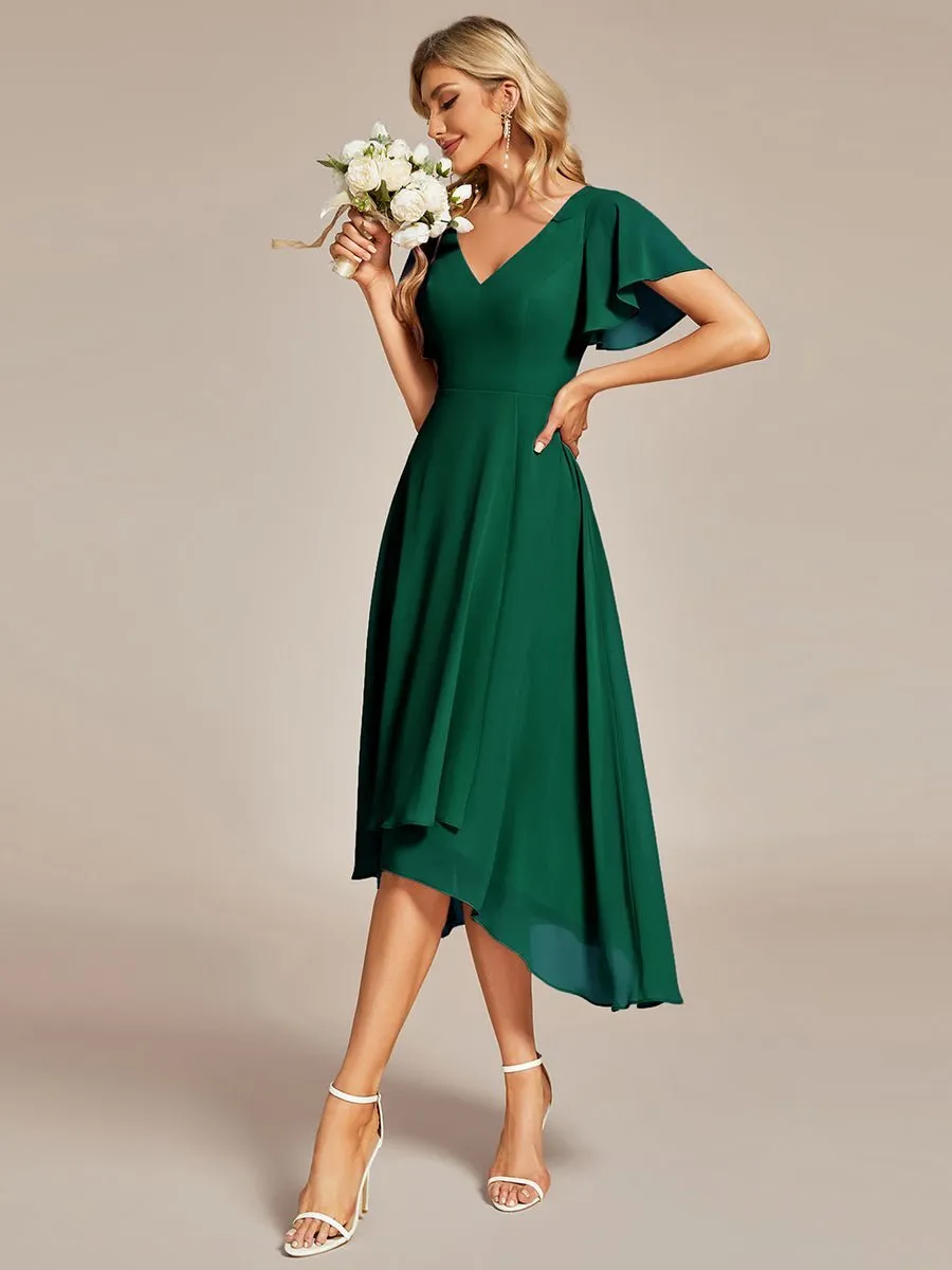 Roycebridal Grace V neck chiffon high how mother of the bride gown