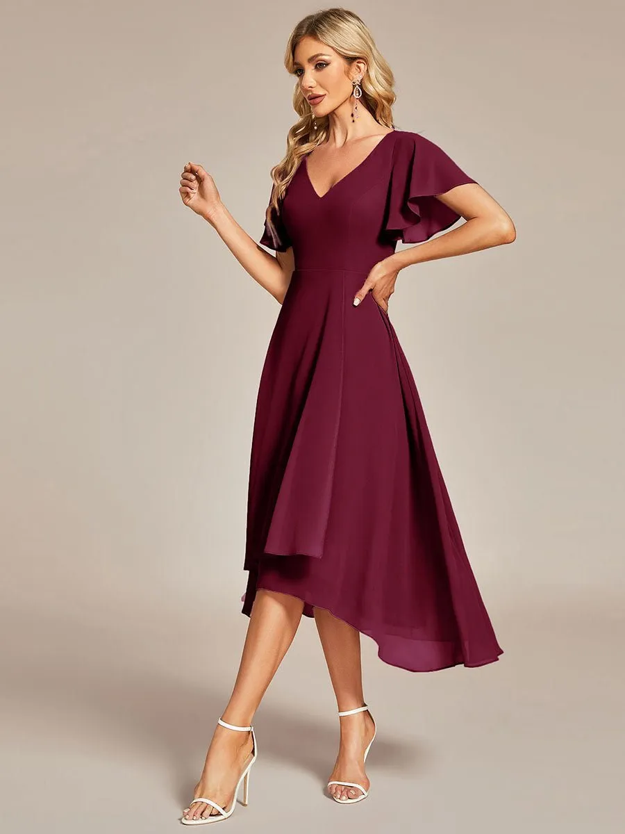 Roycebridal Grace V neck chiffon high how mother of the bride gown