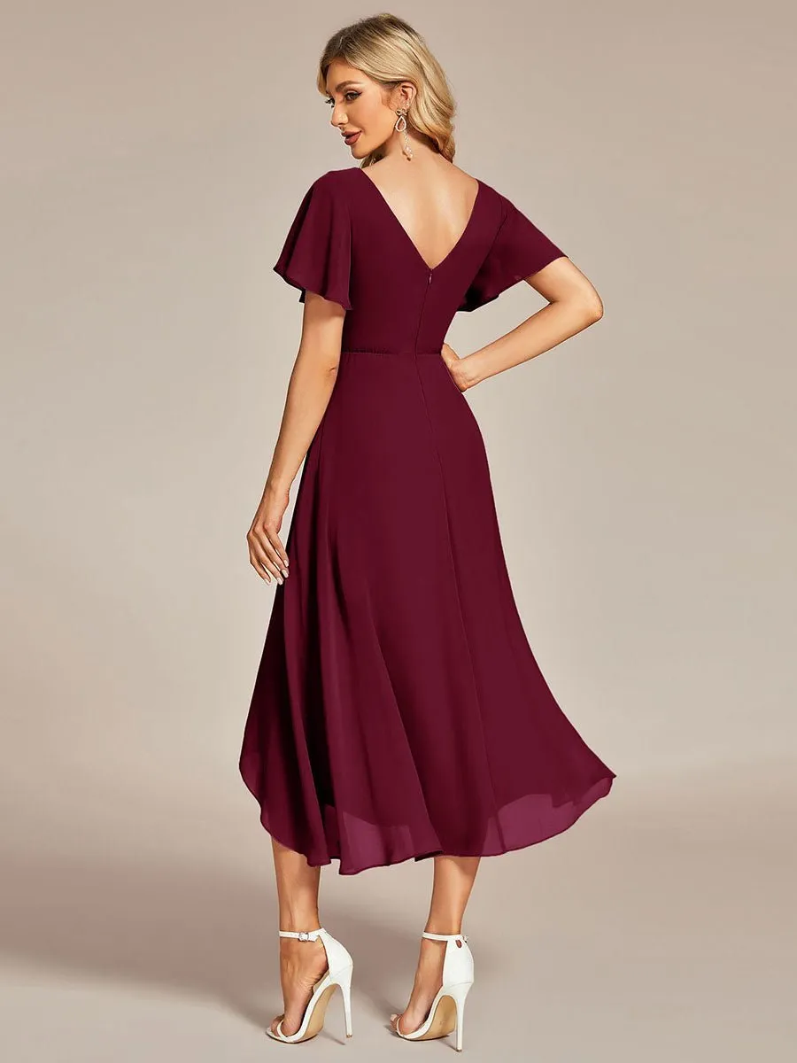 Roycebridal Grace V neck chiffon high how mother of the bride gown
